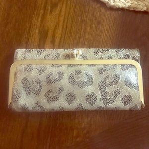HOBO trifold leopard print wallet